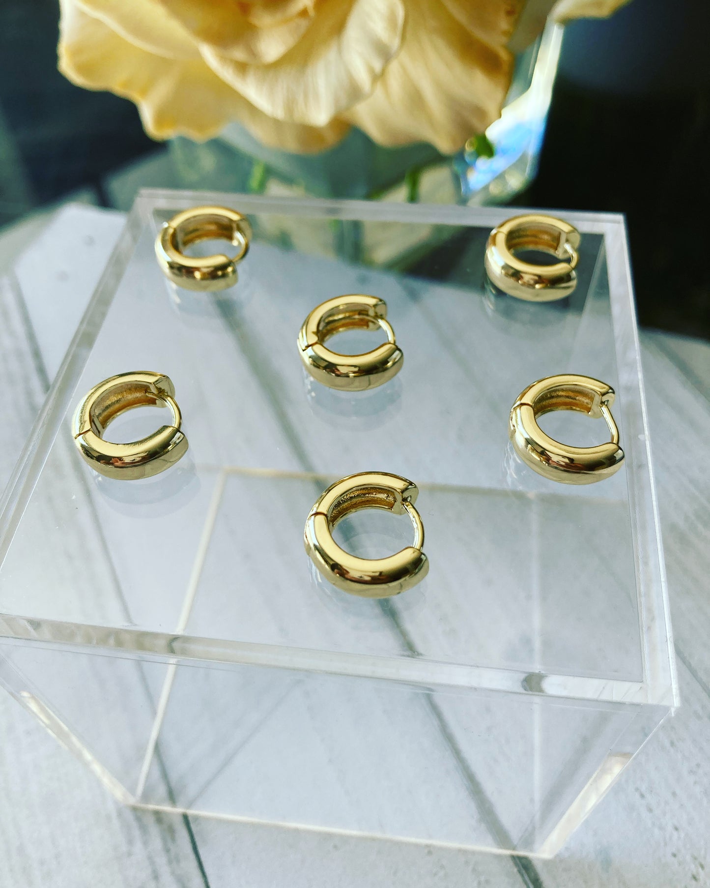 14k gold plated chunky hoops